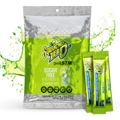 Sqwincher Qwik Stik front packet view showing 50-pack convenience and quick access