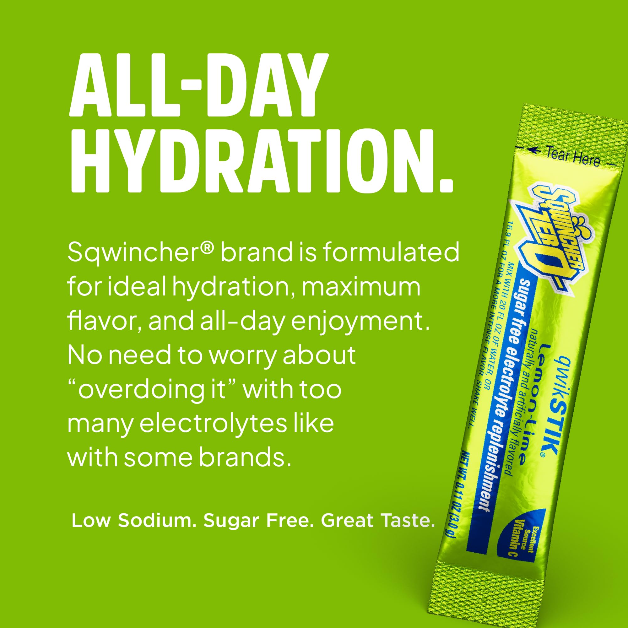 Sqwincher powder pouring from stick into bottle demonstrating fast dissolve and easy mixing
