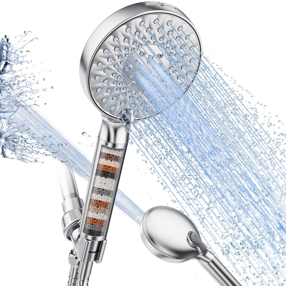 SR SUN RISE front view bright silver shower head showing full face and design benefit