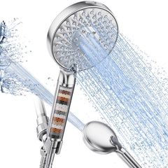 SR SUN RISE front view bright silver shower head showing full face and design benefit