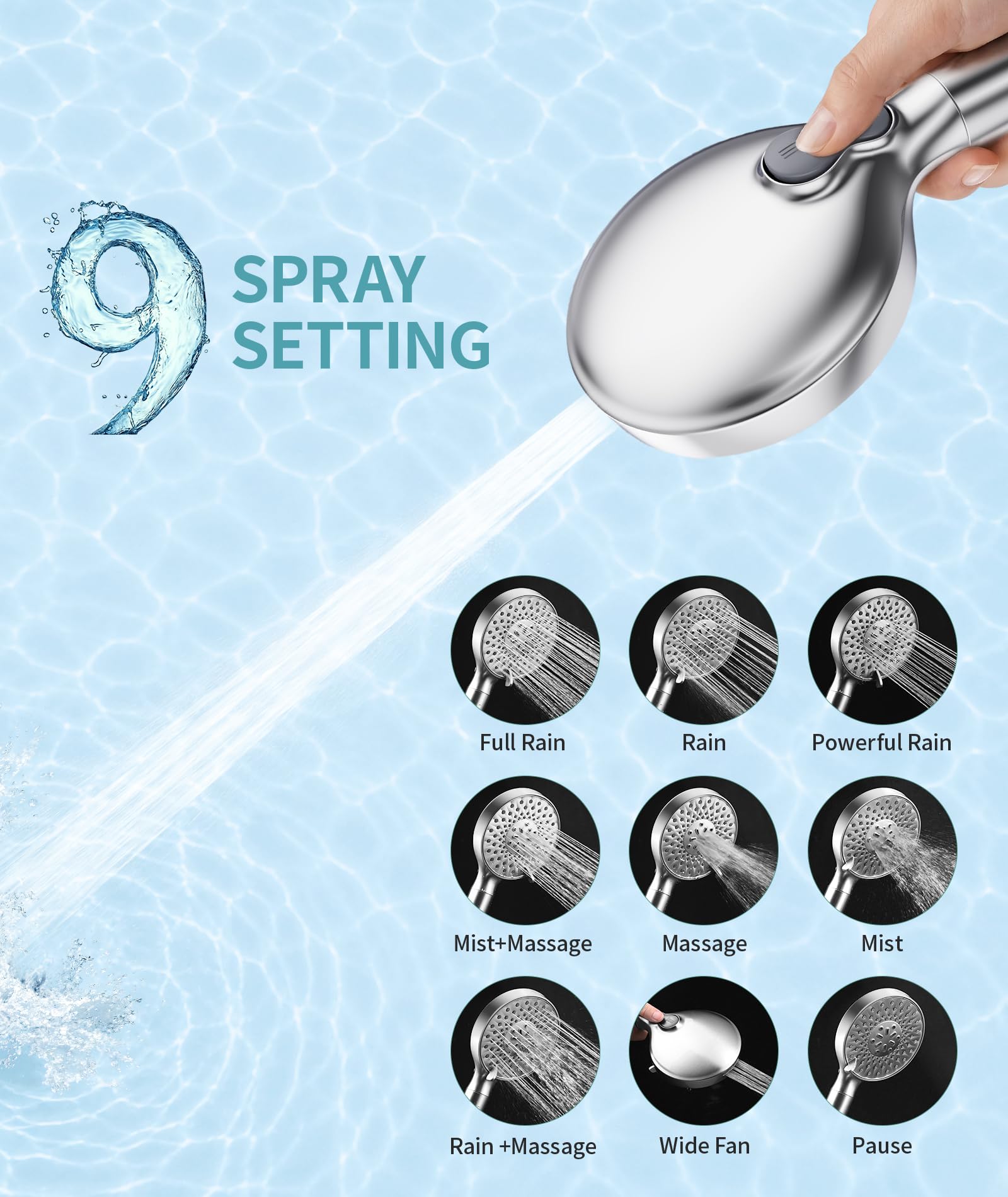 SR SUN RISE silicone nozzle detail resisting limescale for easier cleaning benefit