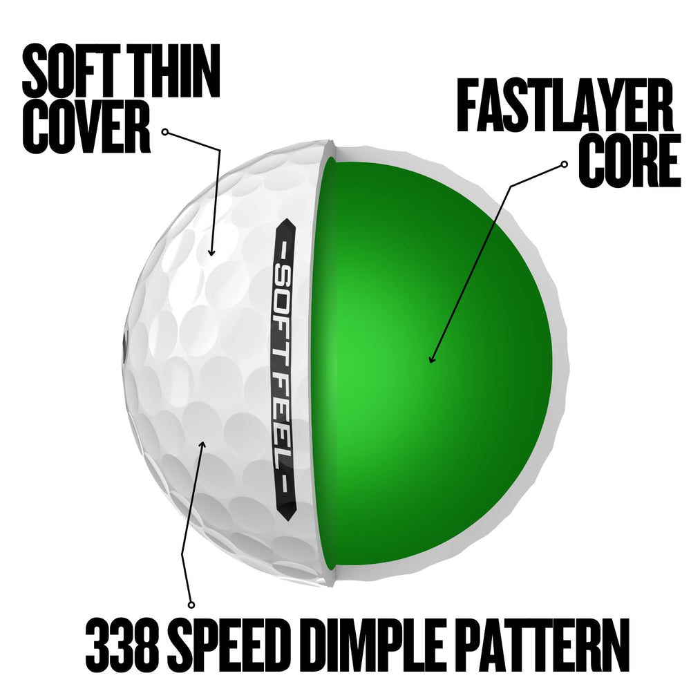Srixon ball on tee demonstrating straighter, longer drives