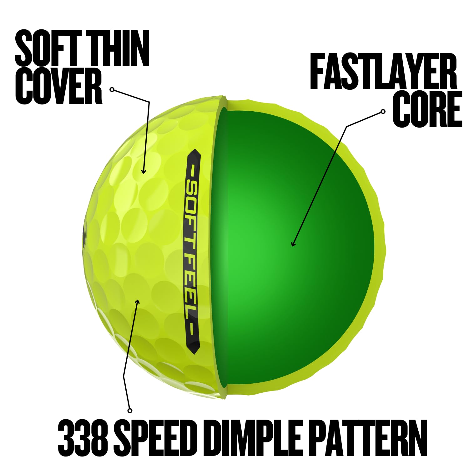 Hand holding Srixon Soft Feel ball to show size and grip for comfortable feel at address