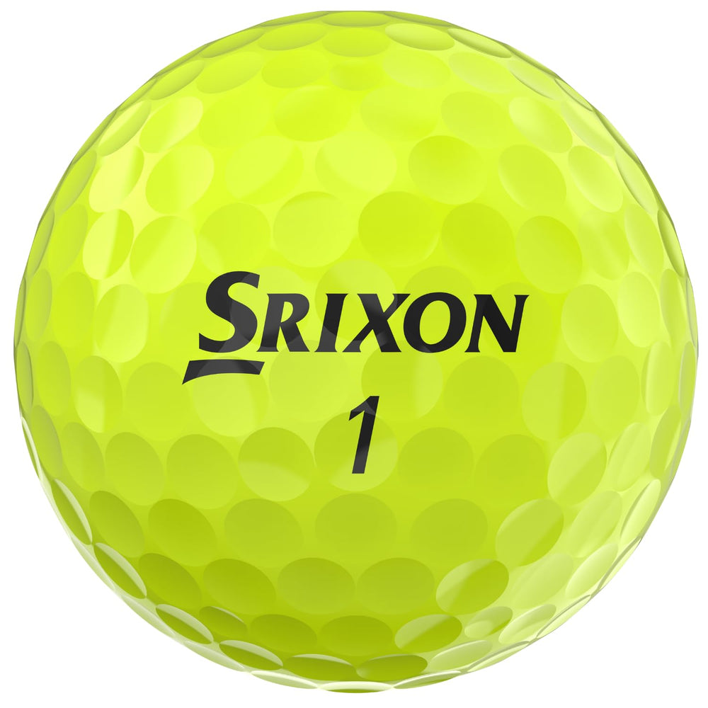 Srixon Soft Feel ball on tee in bright yellow improving visibility and launch tracking