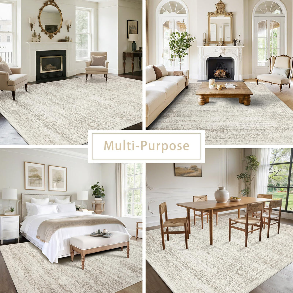 Srugn rug styled in living room adding warmth and cohesive decor