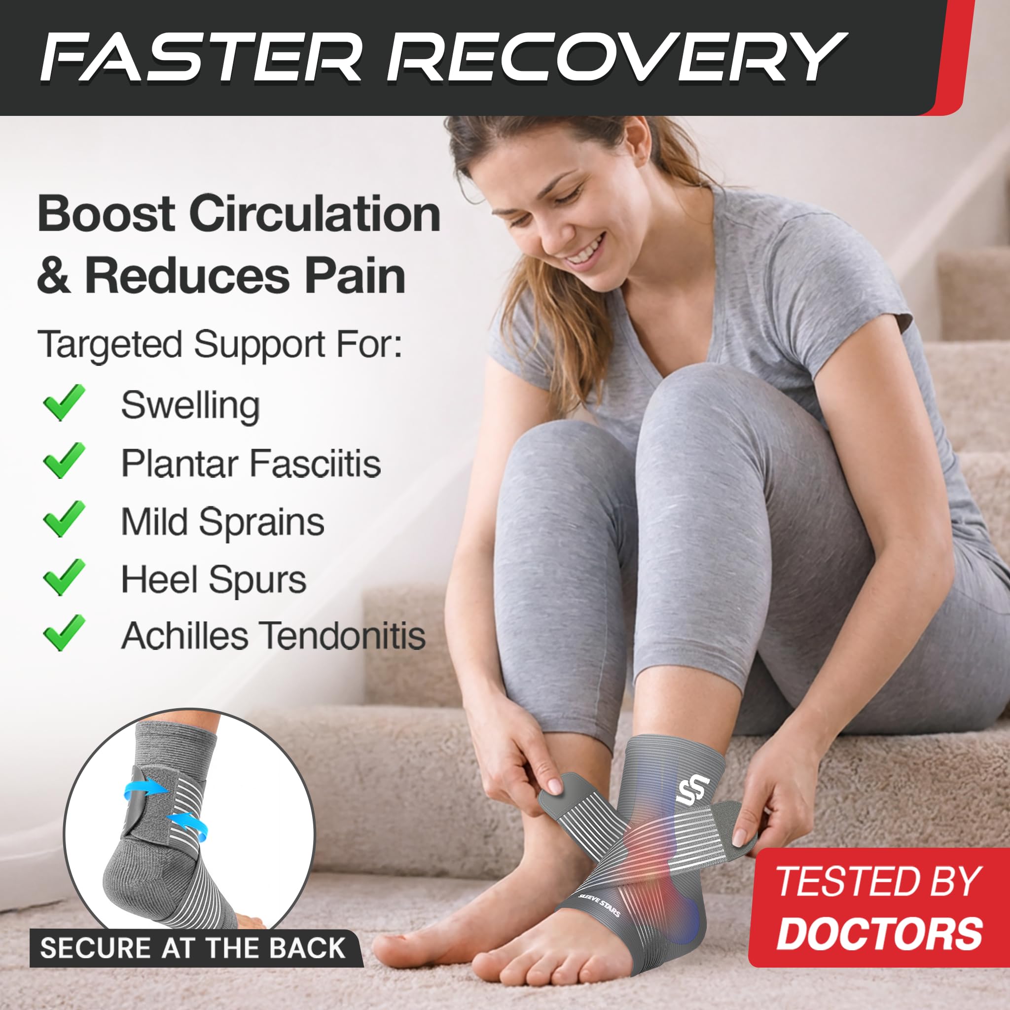 SS SLEEVE STARS adjustable strap detail delivering customizable compression