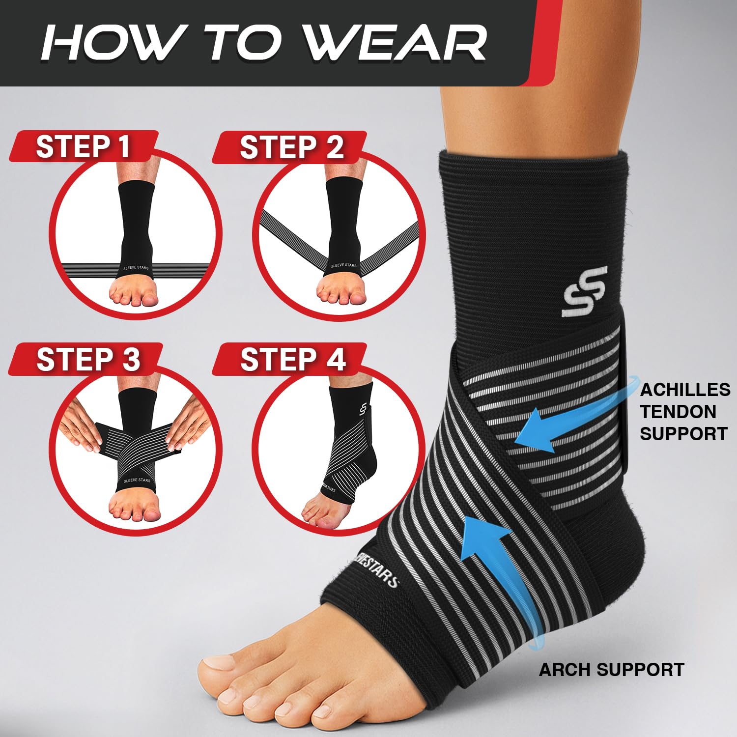 SS SLEEVE STARS lifestyle walking activity photo showing active support during movement