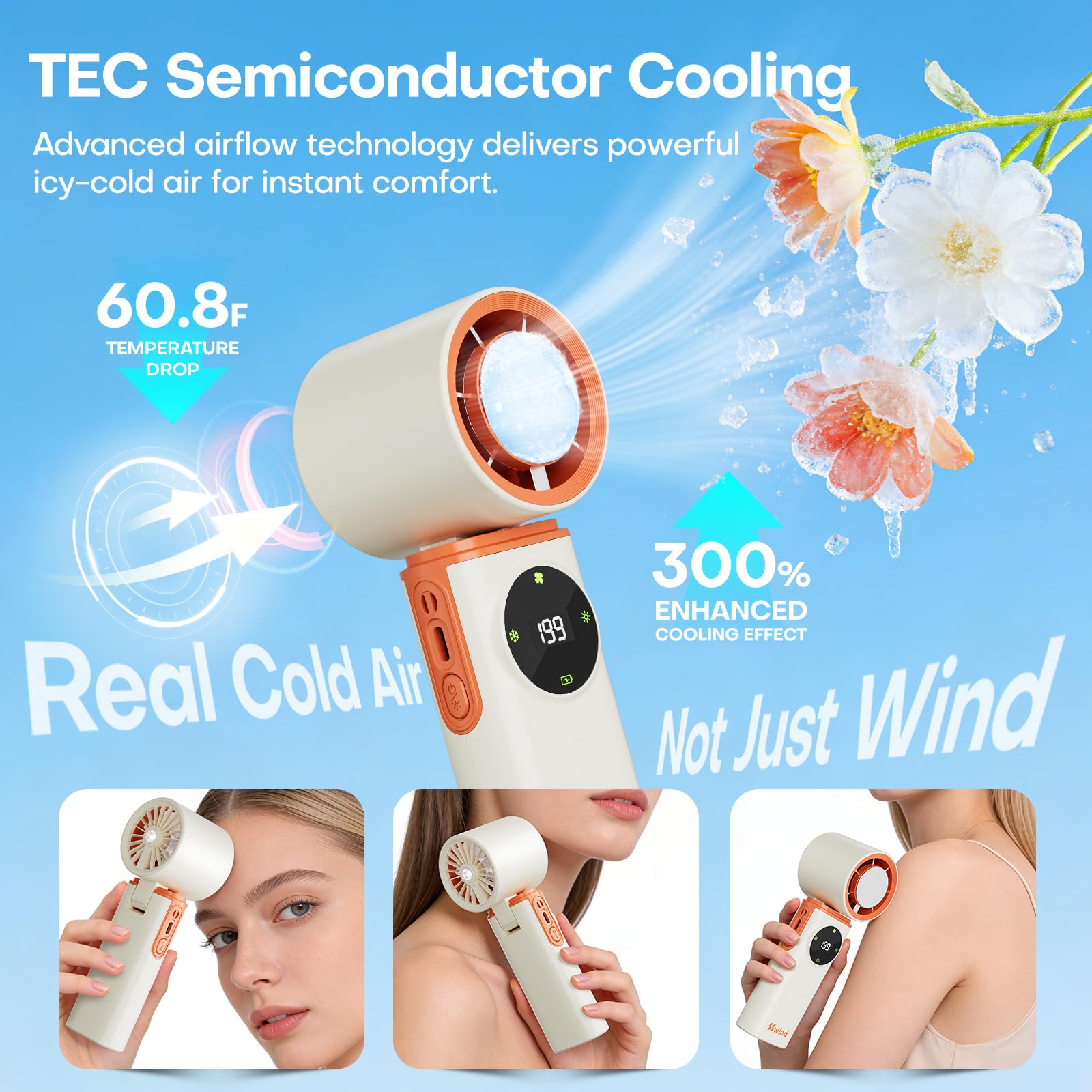 SSWind close-up of TEC ice cooling plate delivering immediate chilled airflow benefit