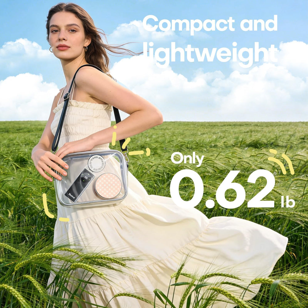 SSWind next to a credit card showing compact size and lightweight 0.62lb benefit