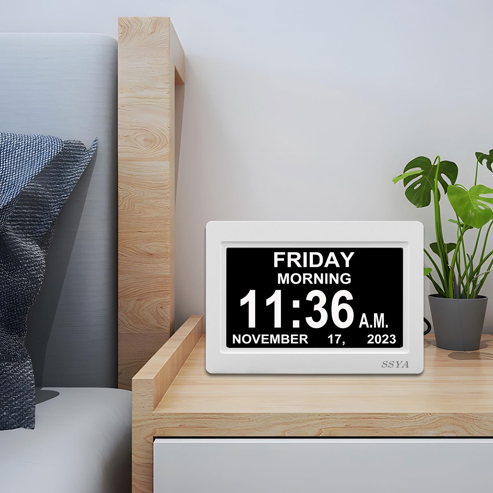 SSYA alarm settings closeup demonstrating simple caregiver setup