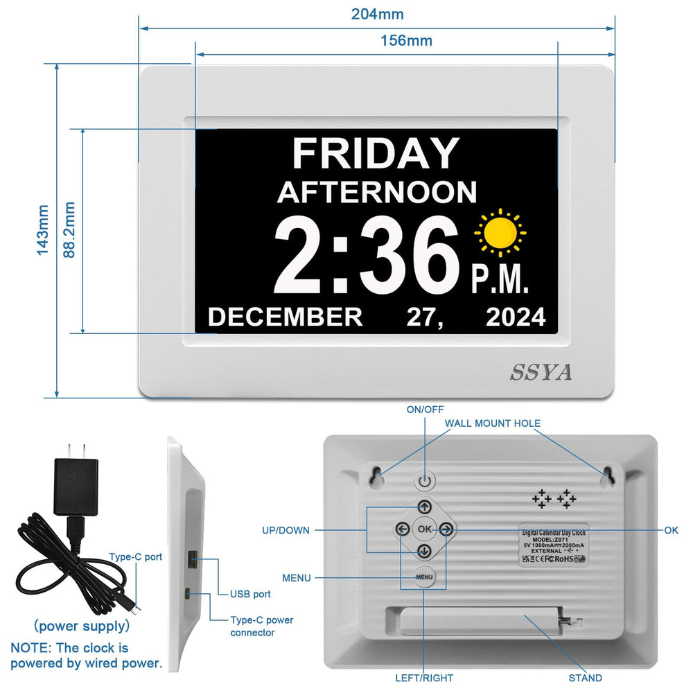 SSYA side angle mounted on wall offering visible routine reminders