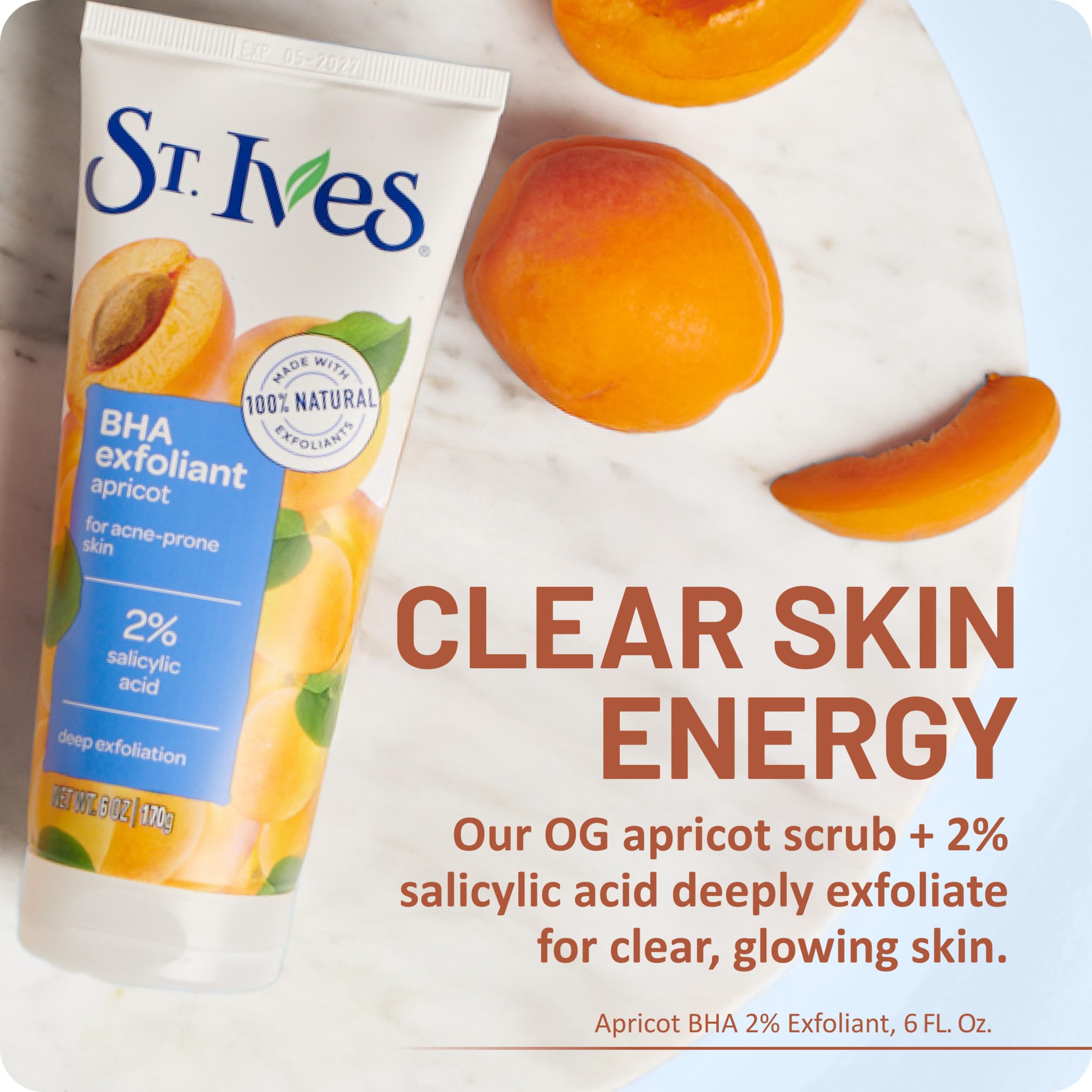 St. Ives tube open dispensing scrub demonstrating easy controlled application
