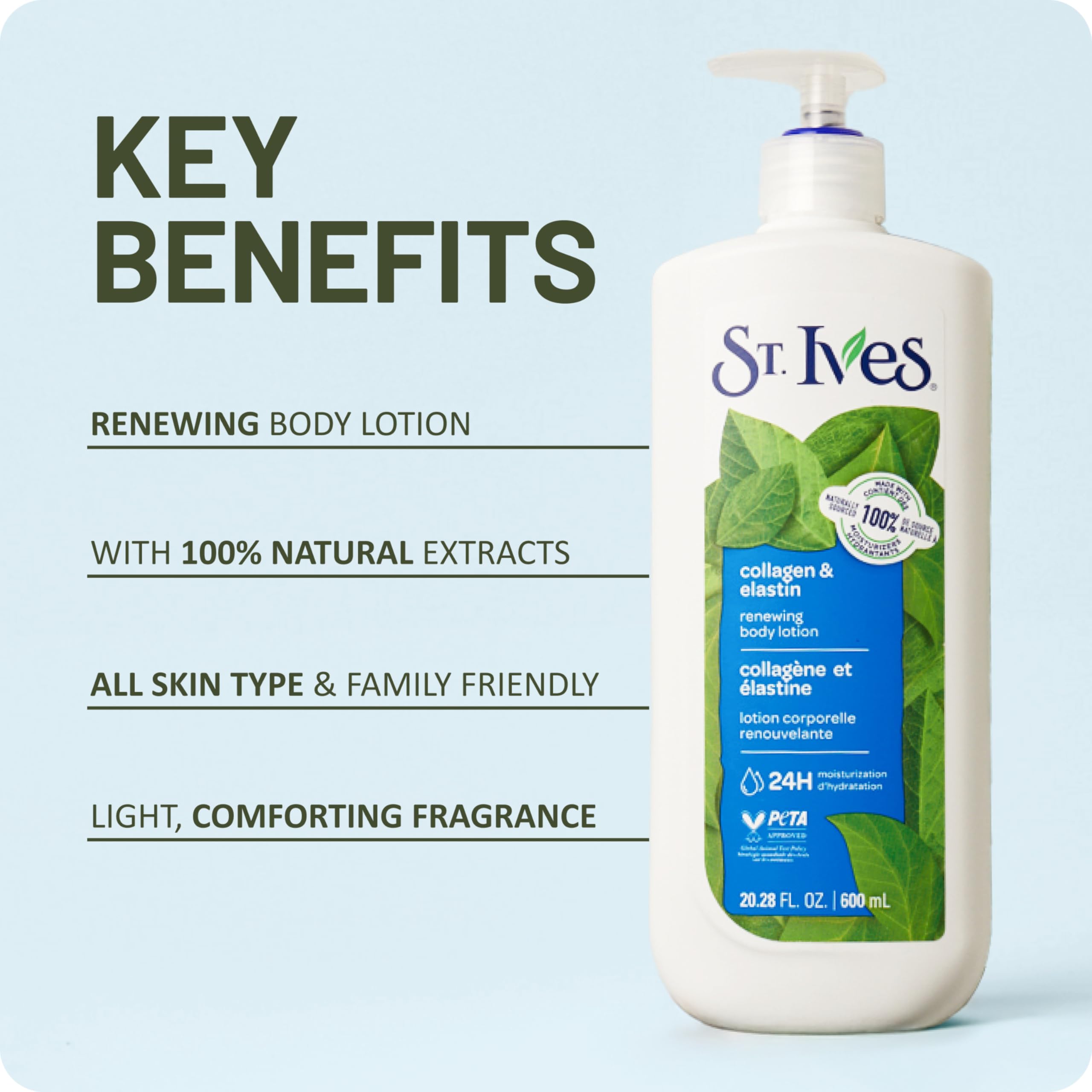 St. Ives bottle beside a hand to show true size and value