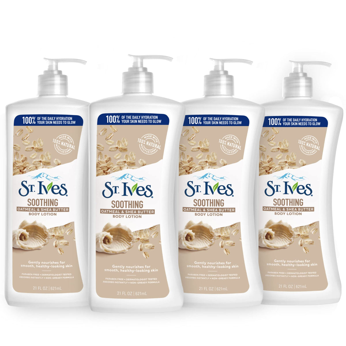 St. Ives front packaging showing oat and shea benefits