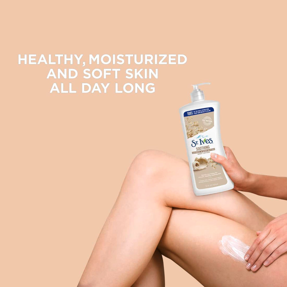 St. Ives oatmeal and shea butter ingredients highlighting soothing comfort