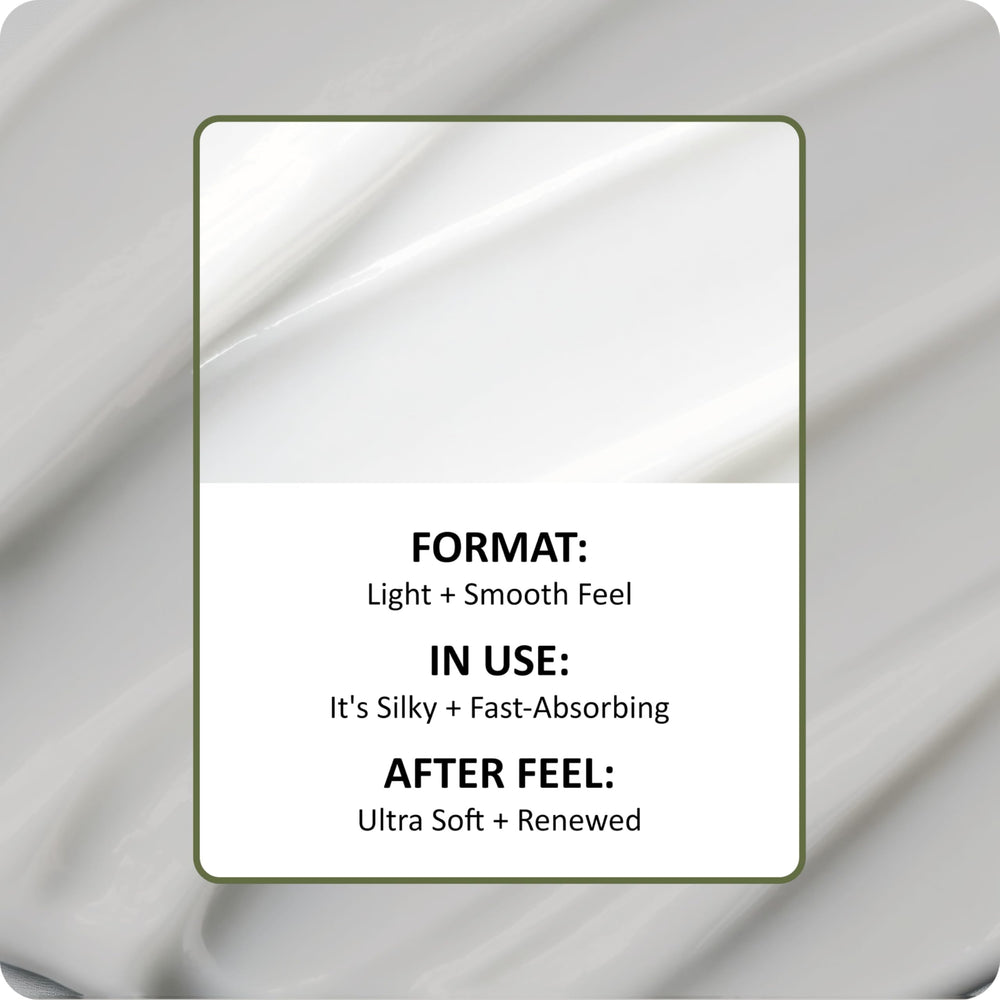 St. Ives lotion texture close-up showing lightweight spreadability