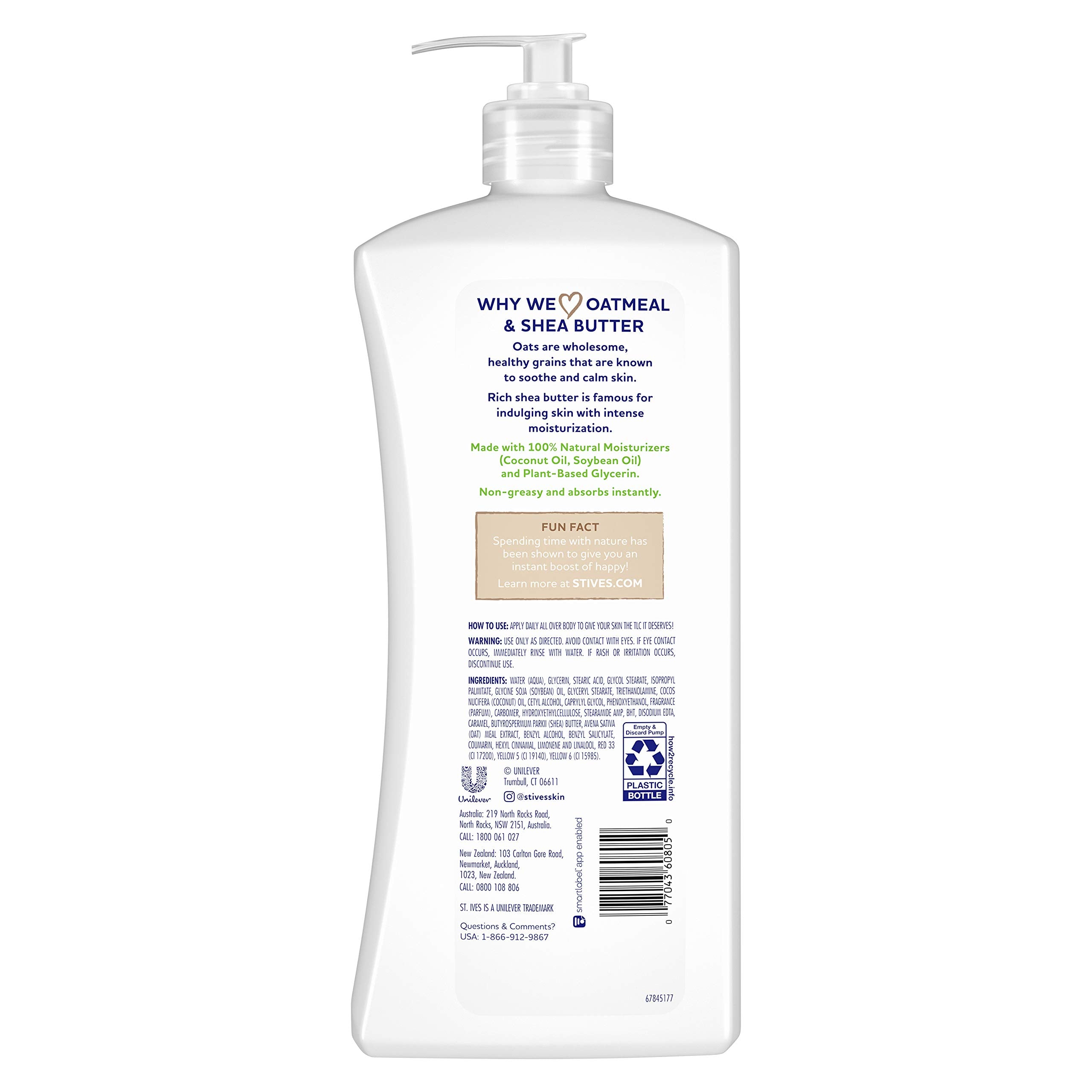 St. Ives lotion texture on hand absorbing quickly for hydration