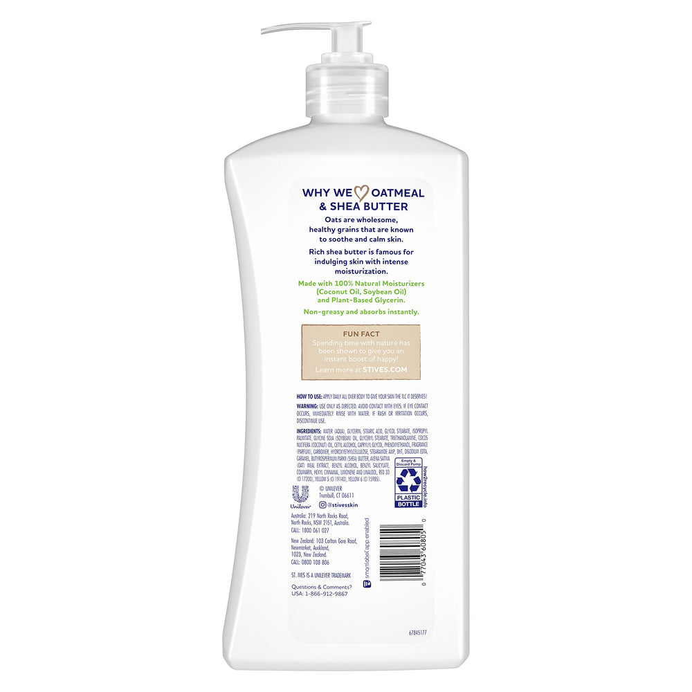 St. Ives lotion texture on hand absorbing quickly for hydration