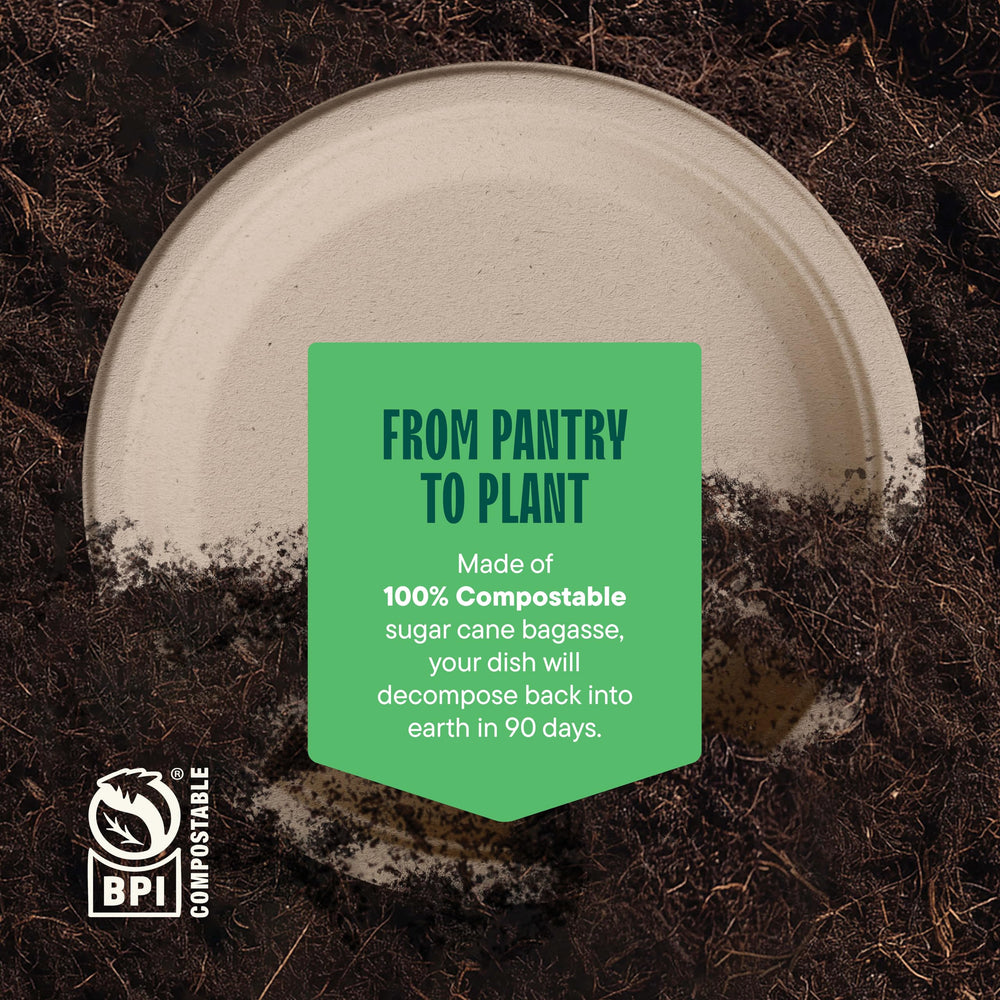 Stack Man BPI certification label highlighting compostable trust
