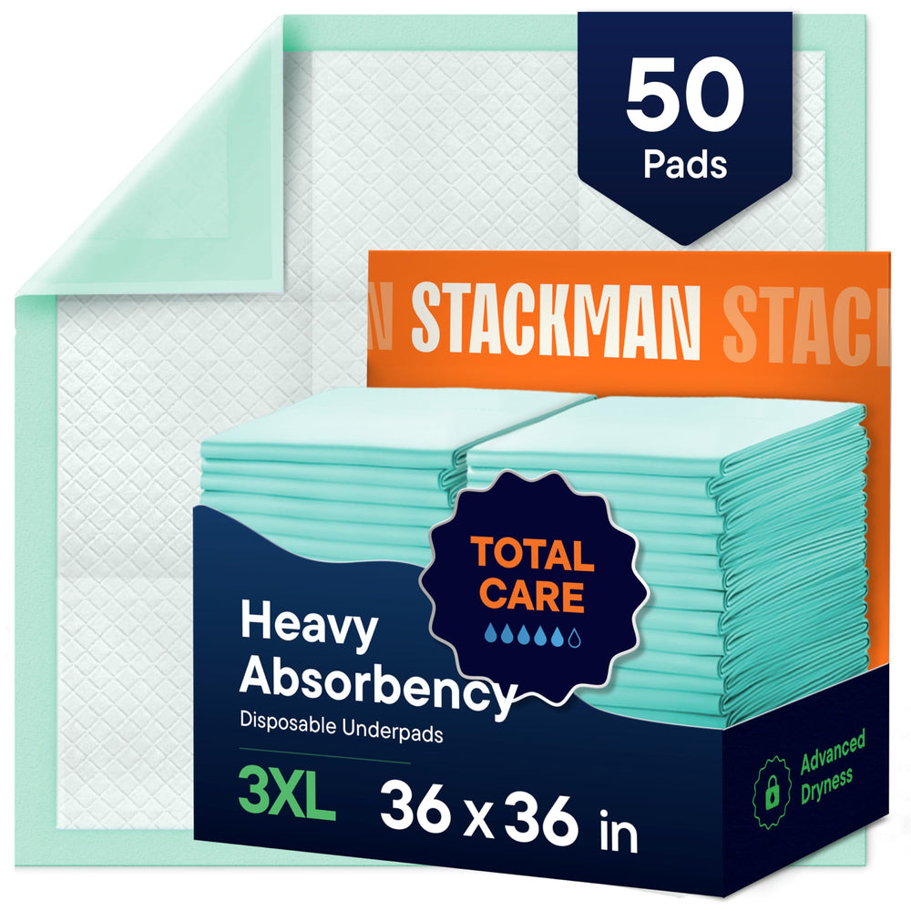 Stack Man front packaging showing 50-pack for easy storage and quick access