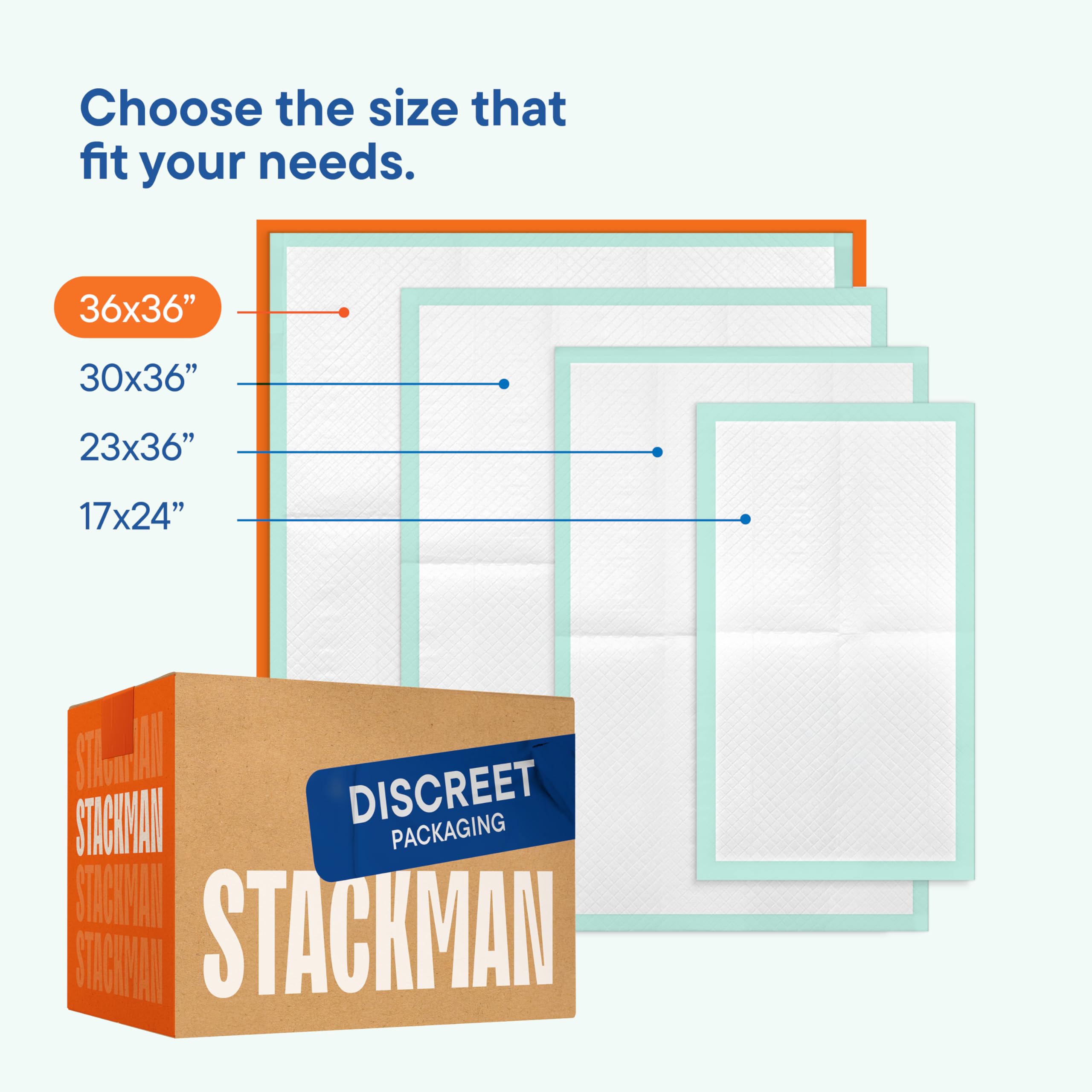 Stack Man package label showing product details and 50-count convenience