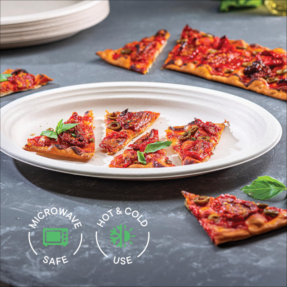 Stack Man plate in use with barbecue spread demonstrating grease resistance benefit
