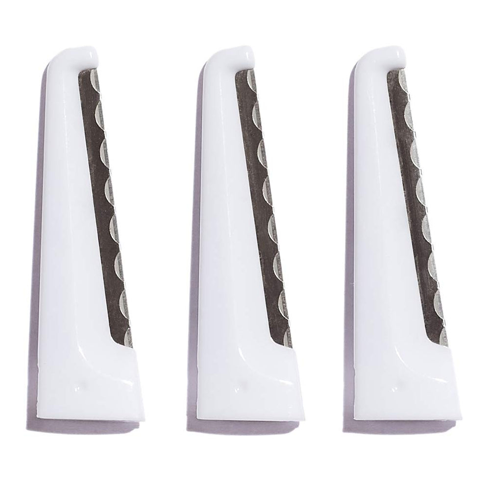 StackedSkincare front pack of three replacement blades showing quantity and branding benefit quick restock