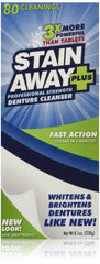 Stain Away front bottle showing label and size, brand restores denture appearance