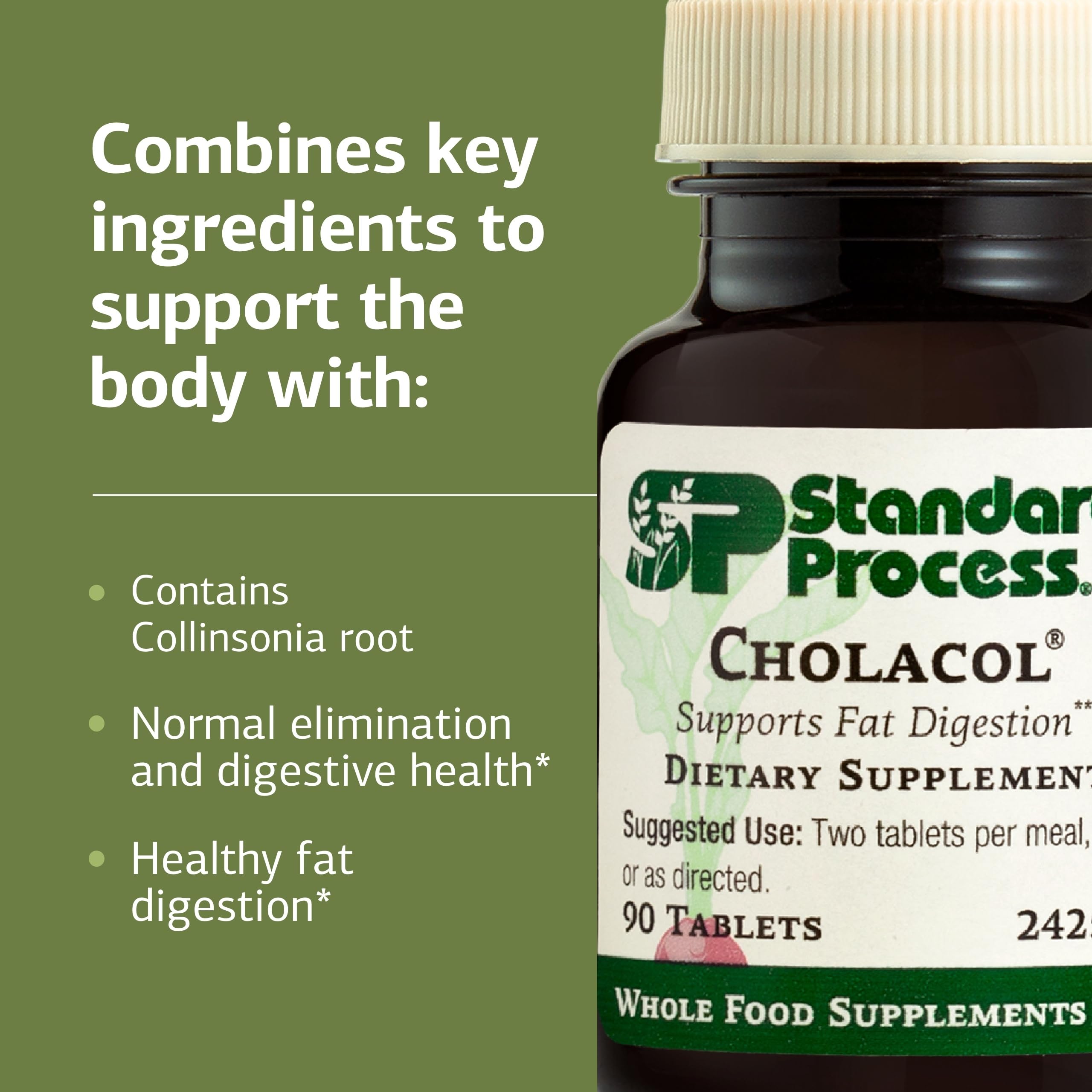 Collinsonia root ingredient with Standard Process logo, botanical support benefit