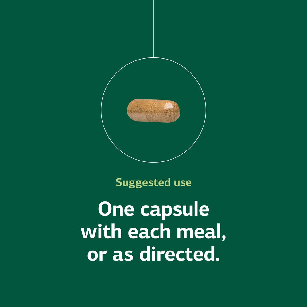 Standard Process Livaplex open bottle with spilled capsules illustrating daily use