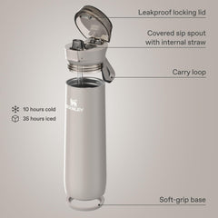 STANLEY Flowstate sip spout open showing quick-flip action for one-handed use