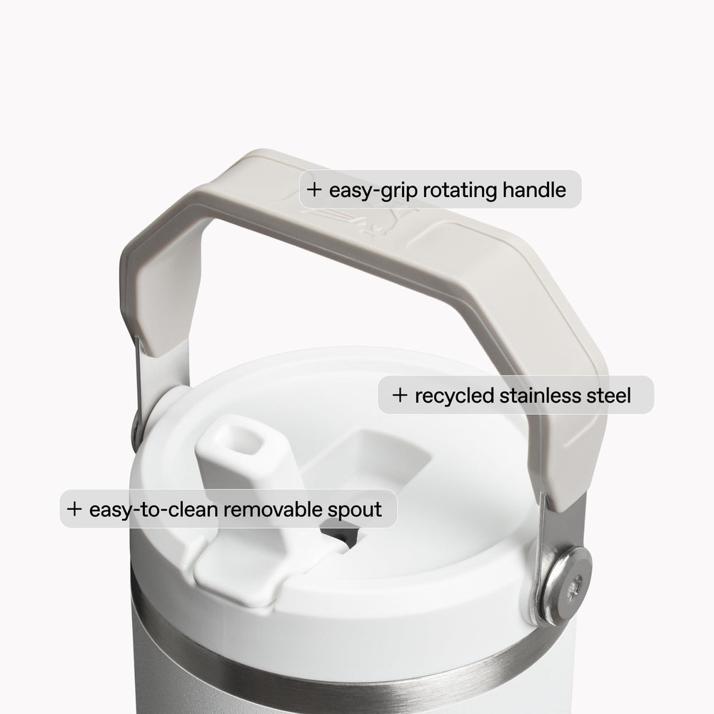STANLEY stainless steel texture close-up showing durable finish benefit: scratch resistance