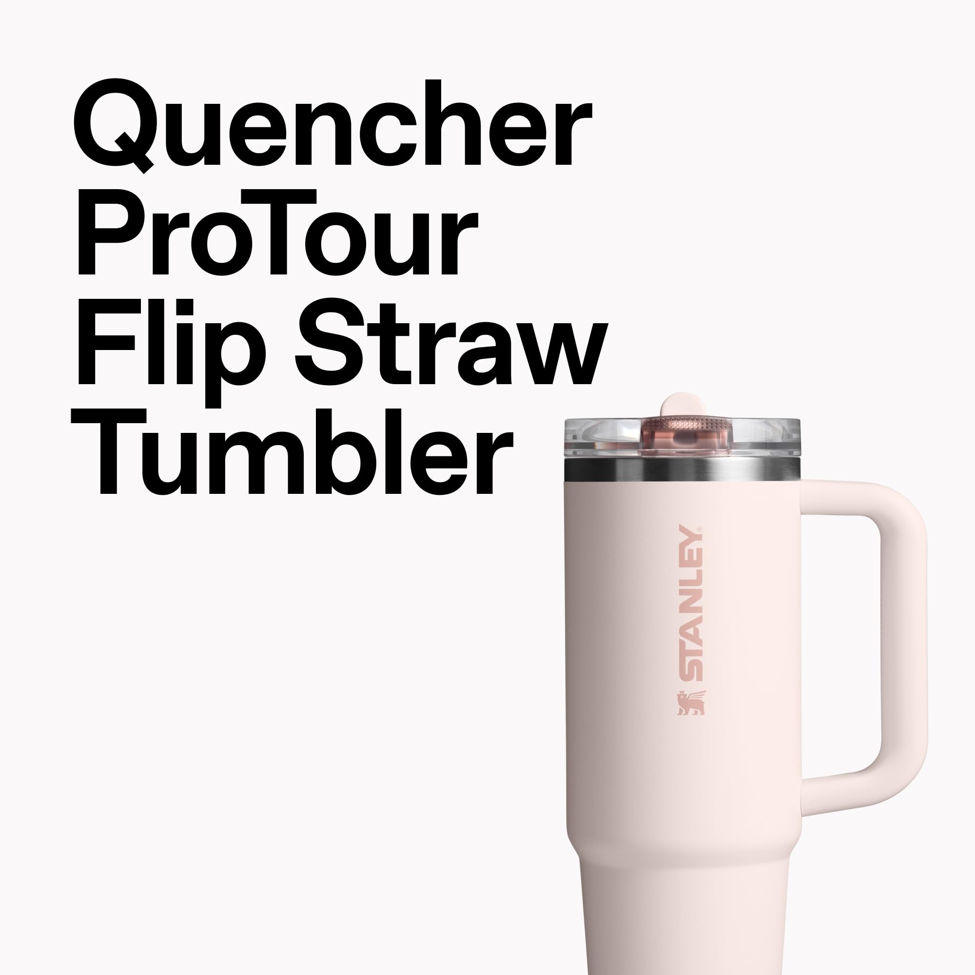 STANLEY flip straw lid open for easy sipping on the go with quick access straw