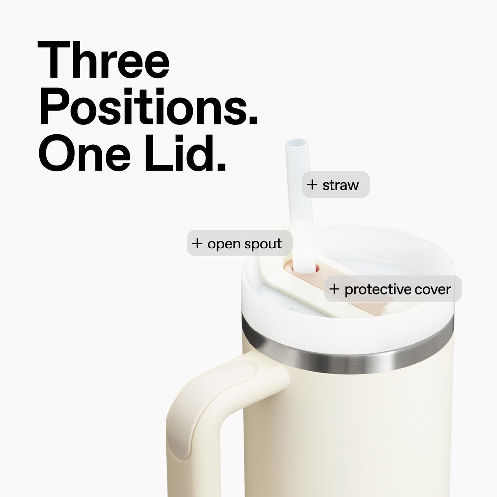 STANLEY tumbler and lid in dishwasher illustrating easy cleaning advantage