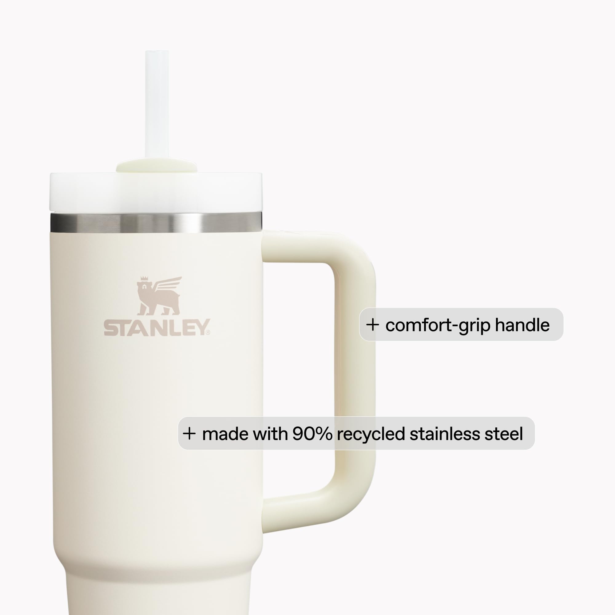 stanley tumbler in car cup holder showing tapered base and fit benefit