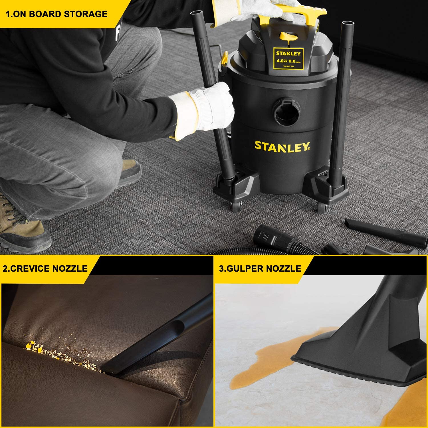 STANLEY vacuum cartridge filter and dust bag for wet and dry pickup