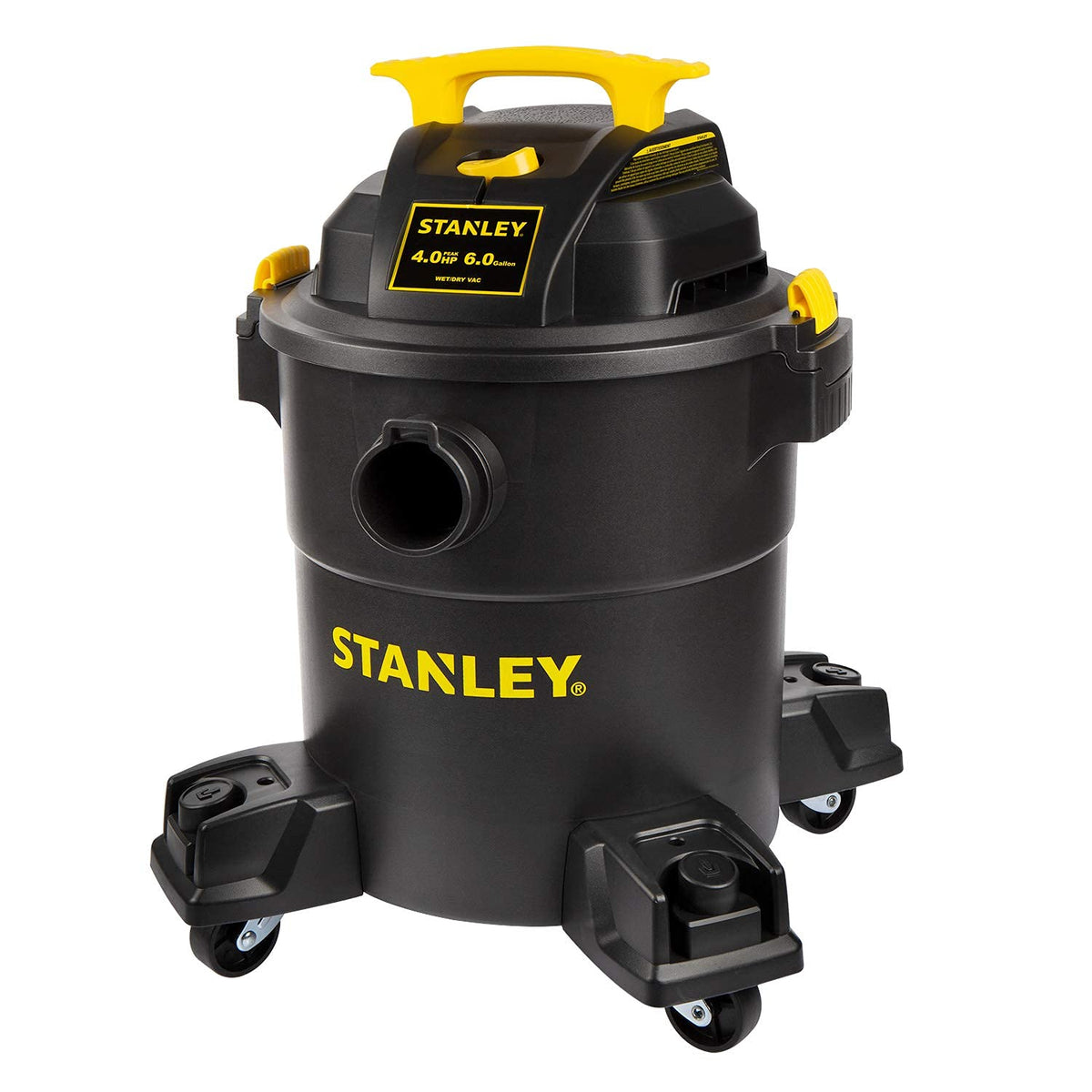 STANLEY vacuum front angle view showing sturdy housing and portability