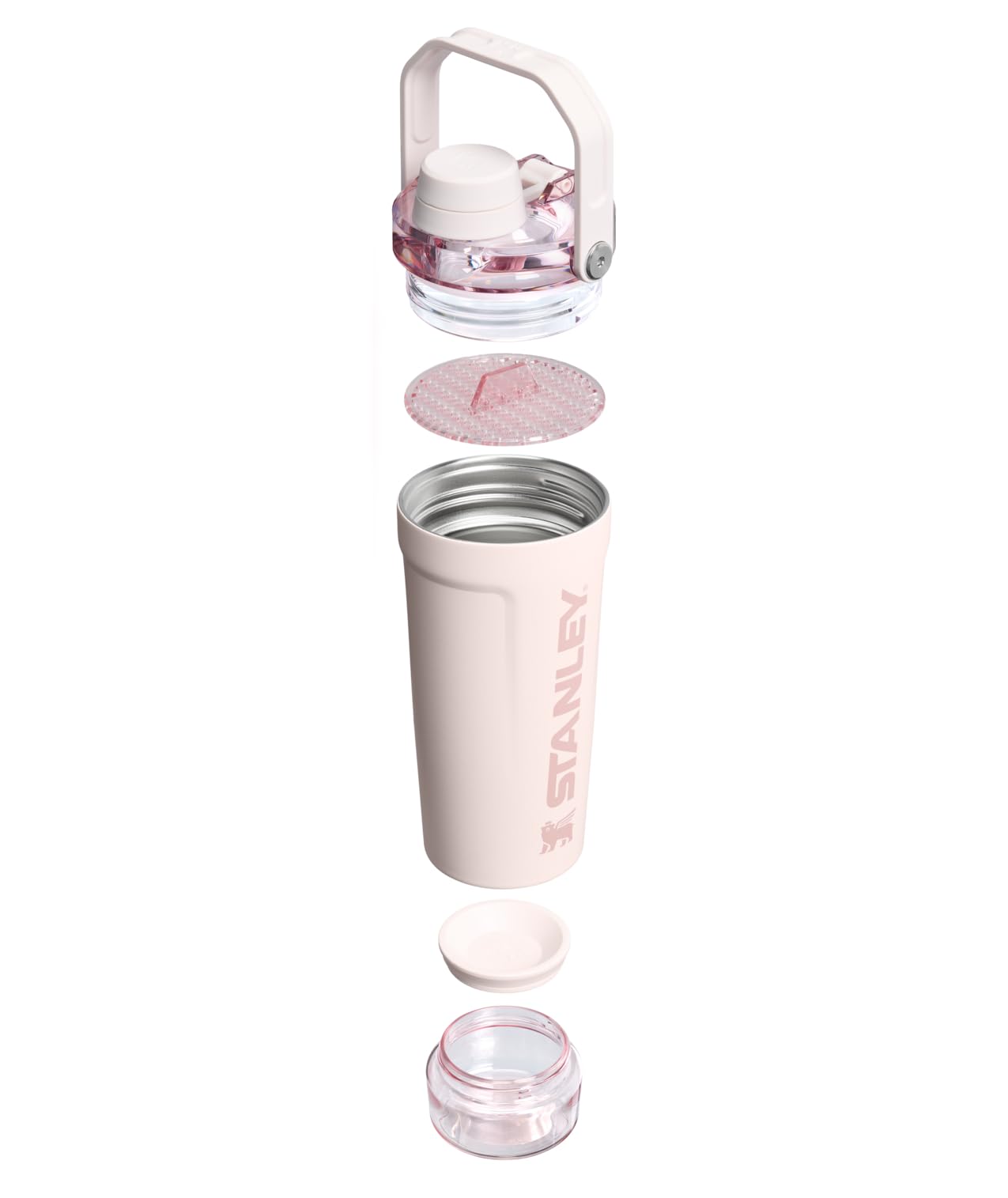 STANLEY Vitalize shaker lid open showing fast-flow spout for convenient drinking