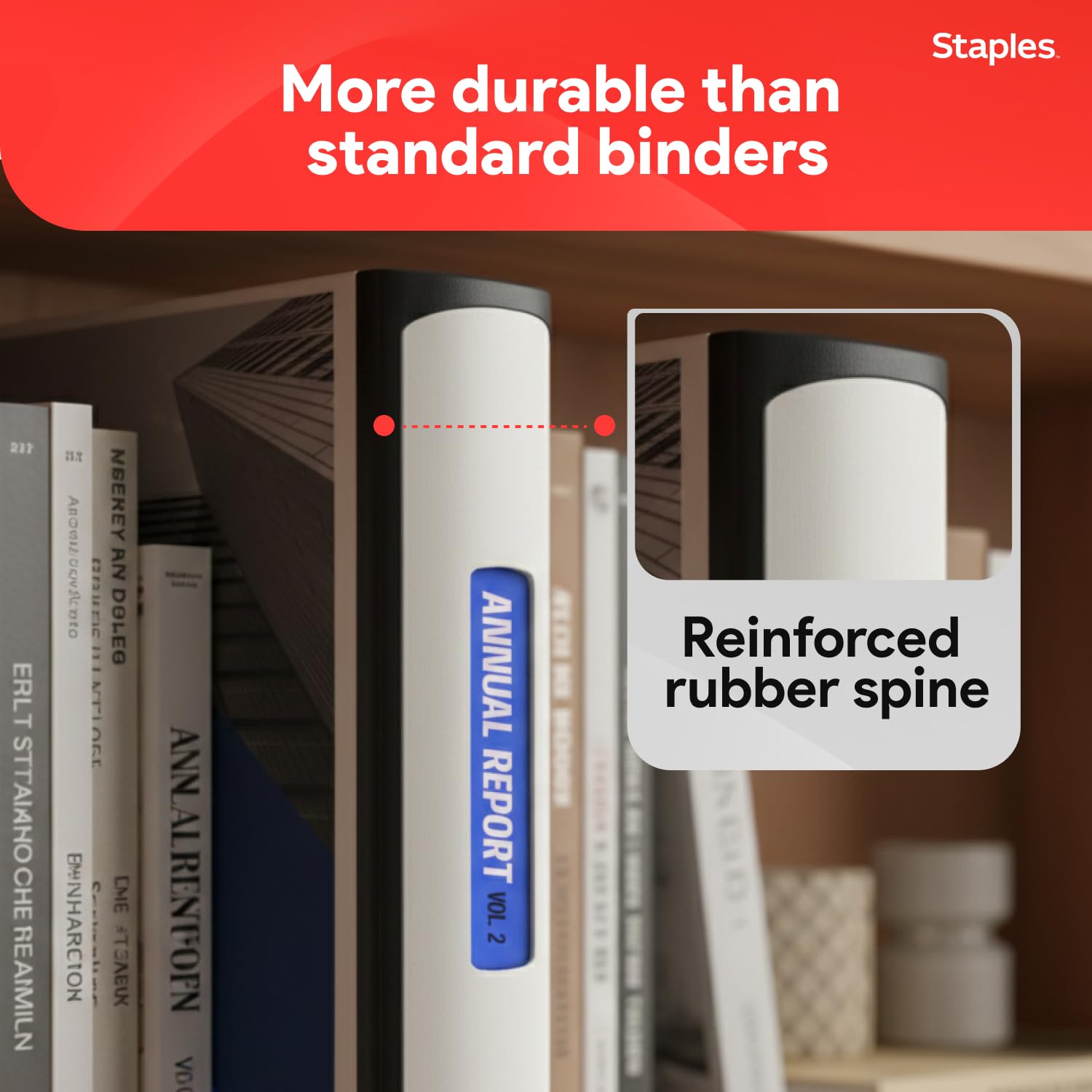 STAPLES Better Binder interior pocket holding loose papers for extra organization