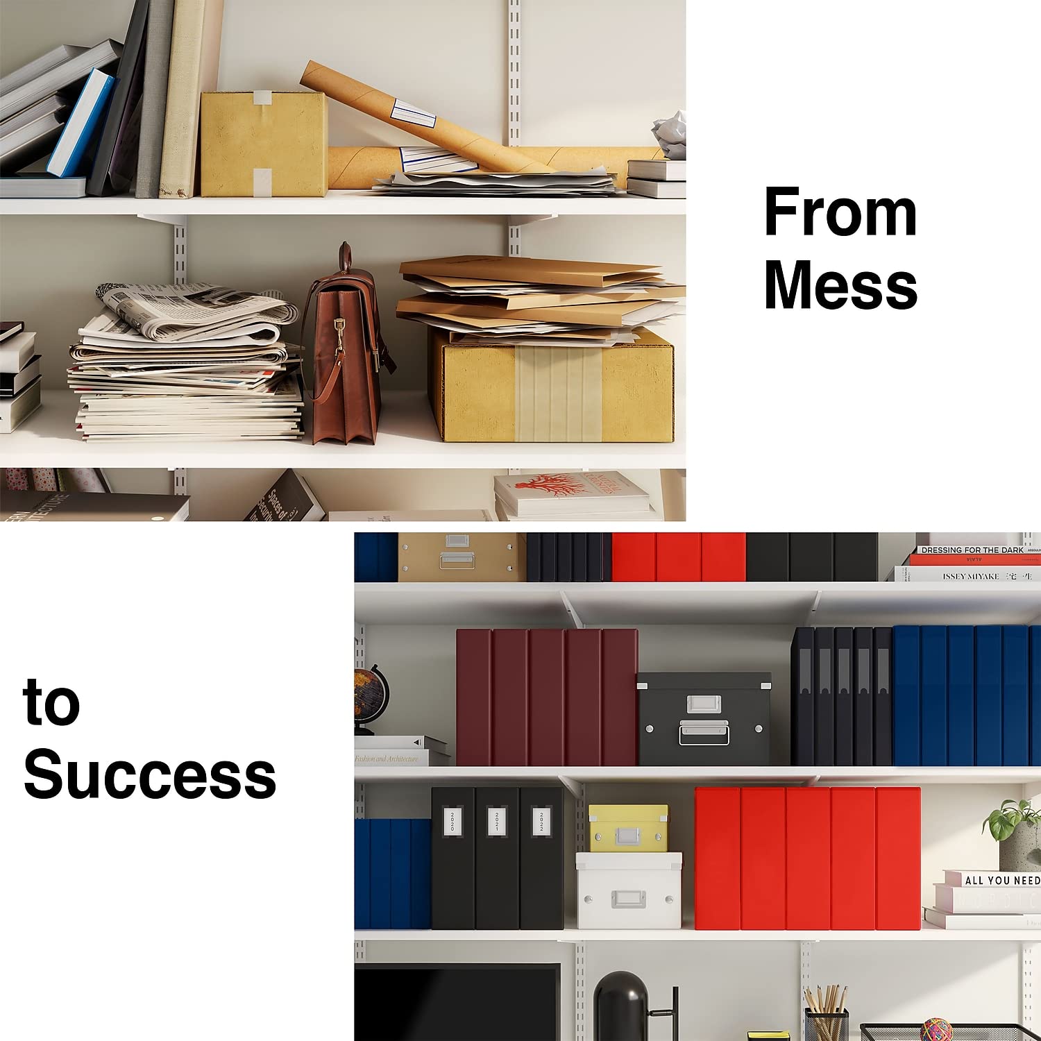 STAPLES Better Binder on office shelf demonstrating neat storage and labeling