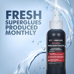 STARBOND black CA glue texture pouring to show medium-thick flow and controlled application benefit