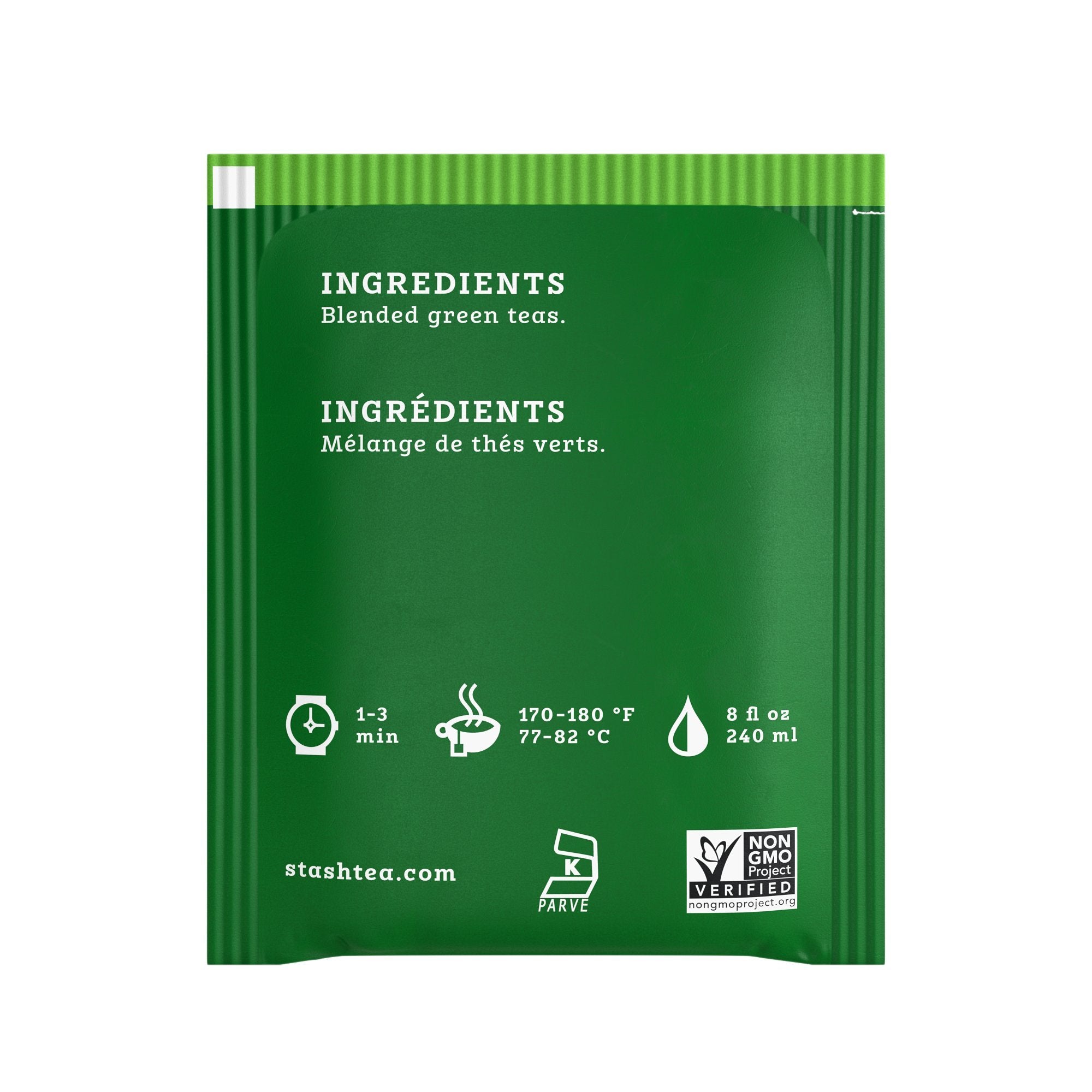 Stash tea bag steeping in cup with golden-green color, highlights clear flavor