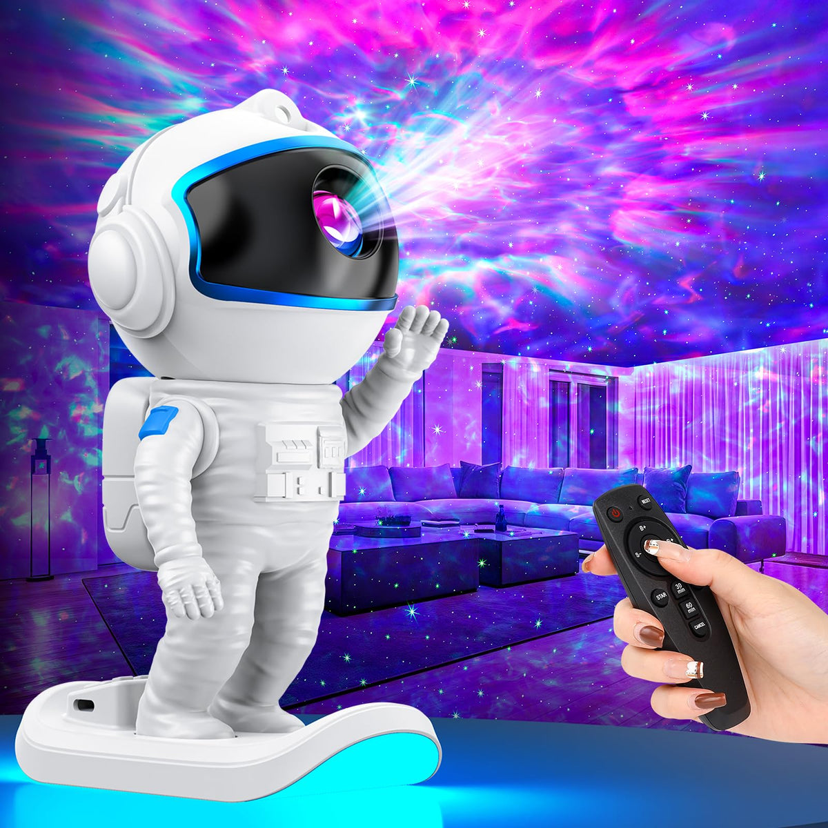 stbands astronaut front view showing design and soft LED glow for decor