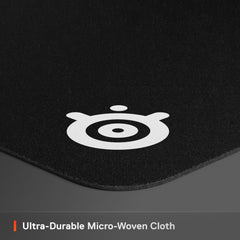 SteelSeries QcK edge detail demonstrating reinforced edges that prevent curling