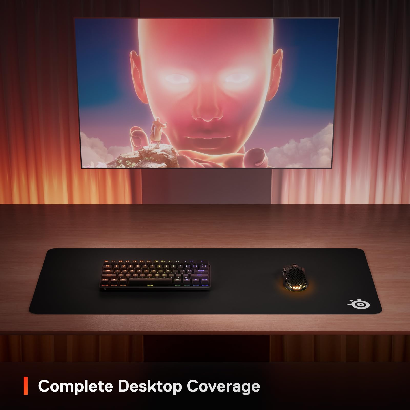 SteelSeries QcK rubber underside showing non-slip base for secure stability