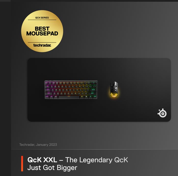 SteelSeries QcK close-up texture highlighting smooth micro-woven surface benefit