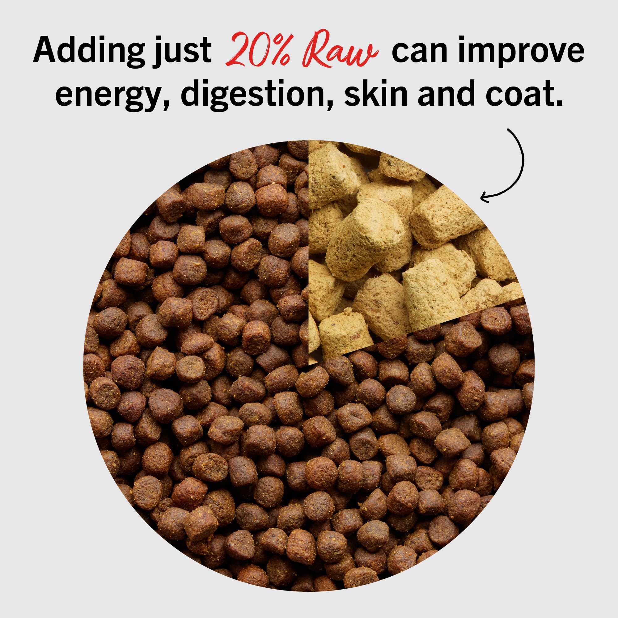 Stella & Chewy's crumbled mixer atop kibble boosting mealtime appeal