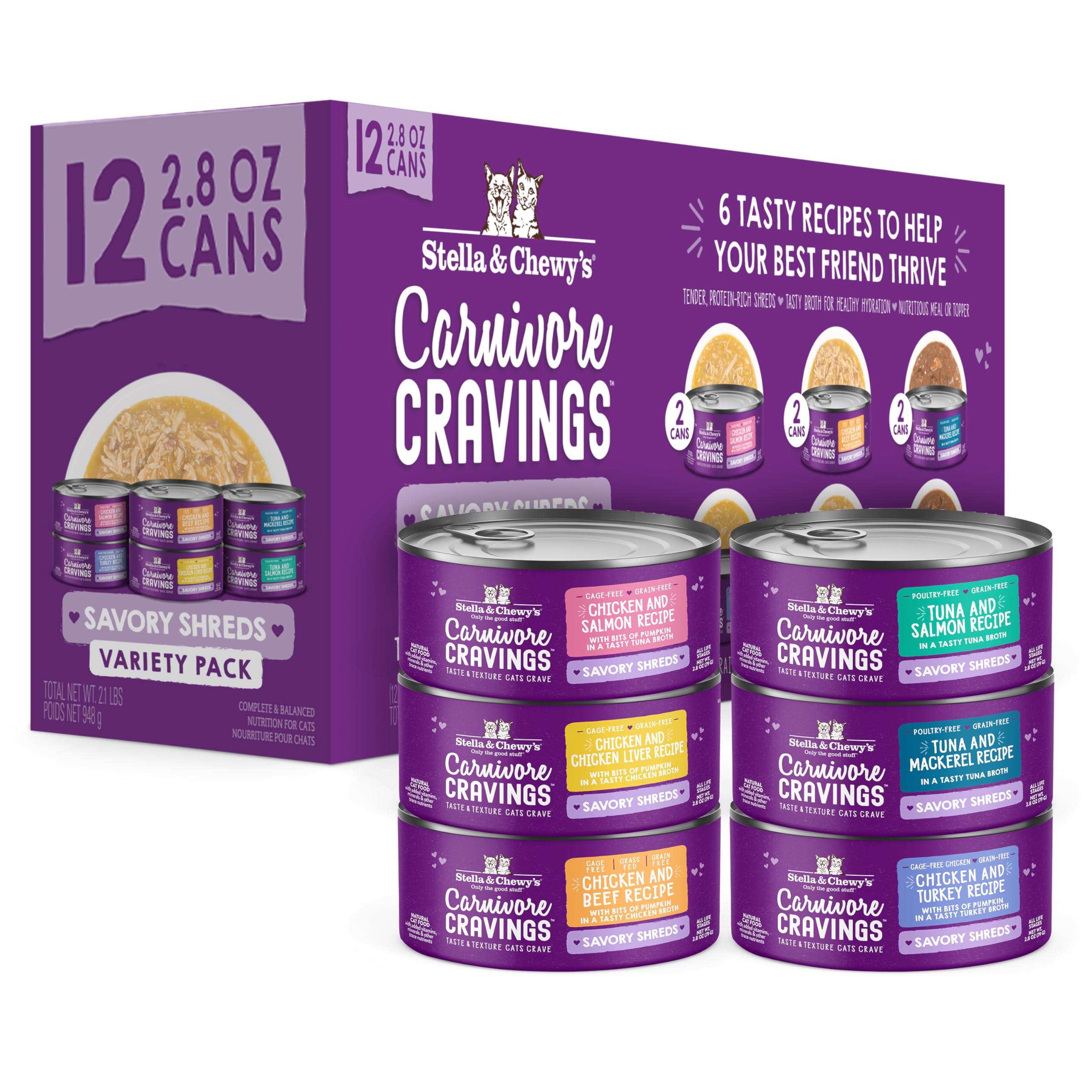 Stella & Chewy's front packaging showing variety pack and convenience