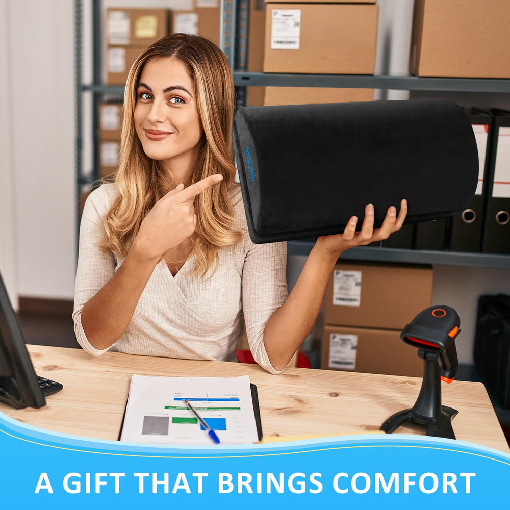 StepLively next to laptop showing compact size and portable convenience