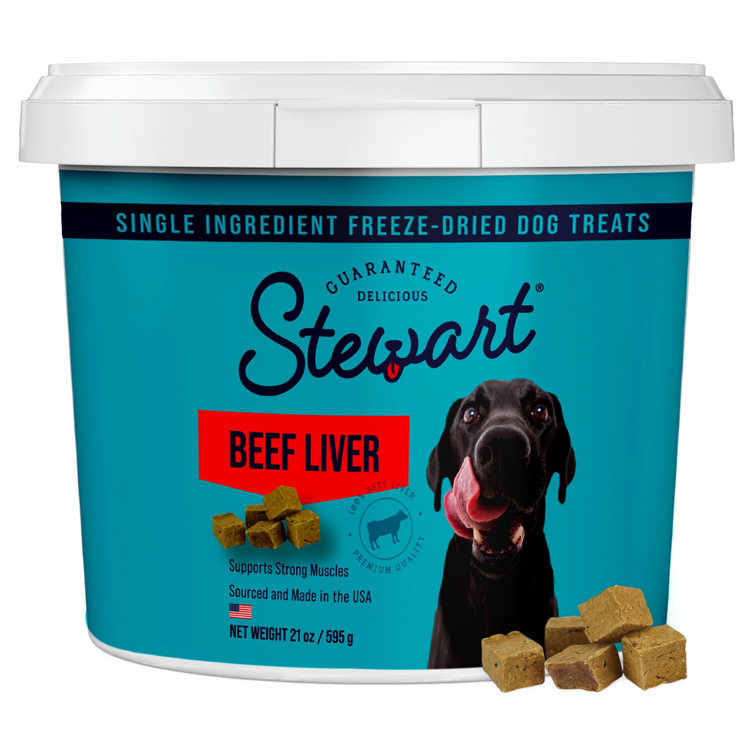 Stewart tub front packaging shows brand and 21 oz convenience